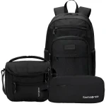 Kit Mochila Hammer Samsonite Preto + Lancheira Termica Samsonite Preto + Estojo Samsonite Preto
