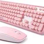 Kit de teclado e mouse gamer sem fio Sades V2020 Português Brasil de cor rosa